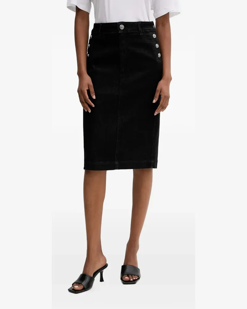 Liu Jo buttoned midi denim skirt - Schwarz Schwarz