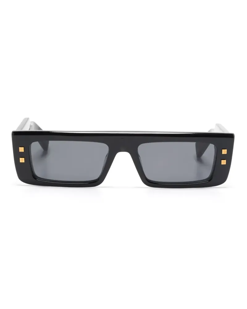 Balmain Sonnenbrille mit eckigem Gestell - Schwarz Schwarz