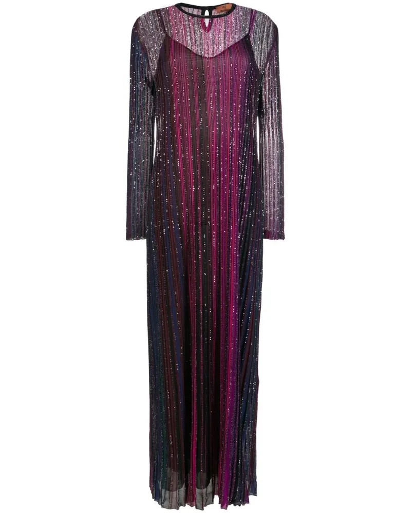 Missoni Maxikleid mit Pailletten - Rosa Rosa
