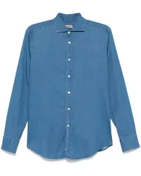 Canali Klassisches Jeanshemd Blau