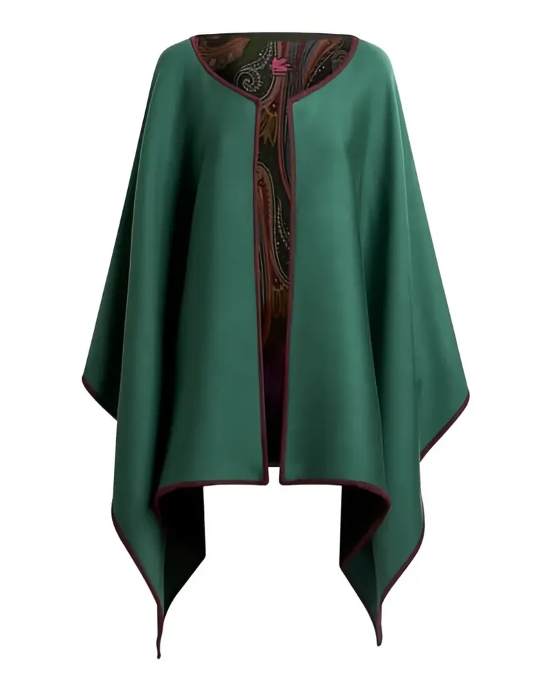 Etro Wendbares Woll-Cape mit Degradé-Paisley-Motiv - Grün Grün