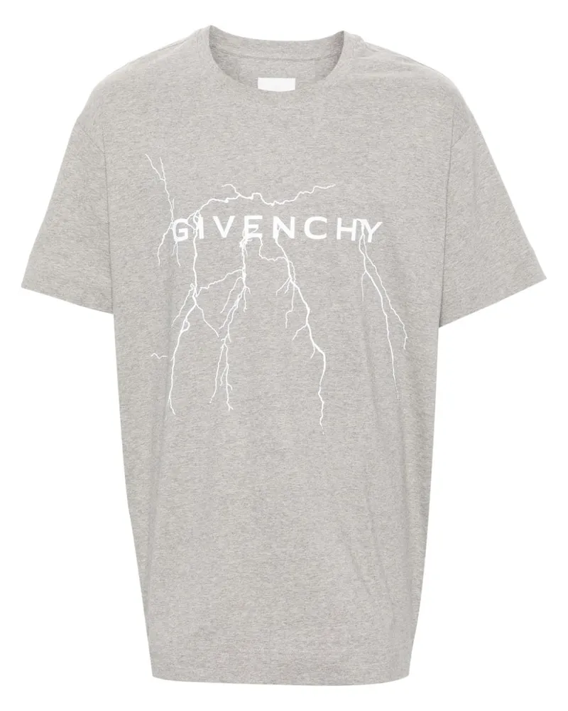 Givenchy T-Shirt mit reflektierendem Print Grau