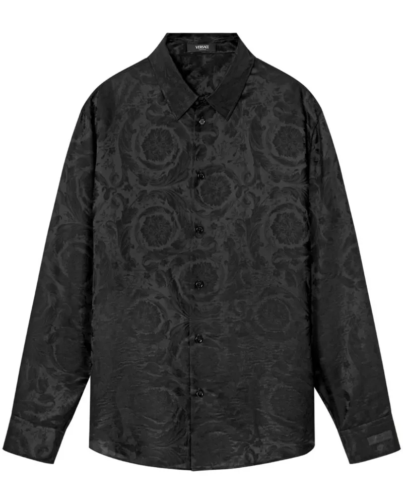 Versace Hemd aus Barocco-Jacquard - Schwarz Schwarz