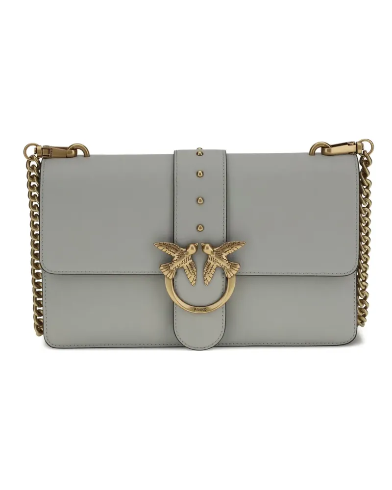 Pinko One Simply Love studded chain shoulder bag - Grau Grau