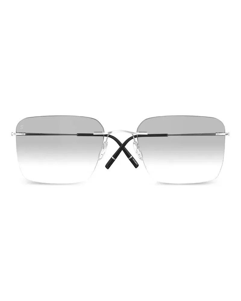 Silhouette Brille mit eckigem Gestell - Silber Silber