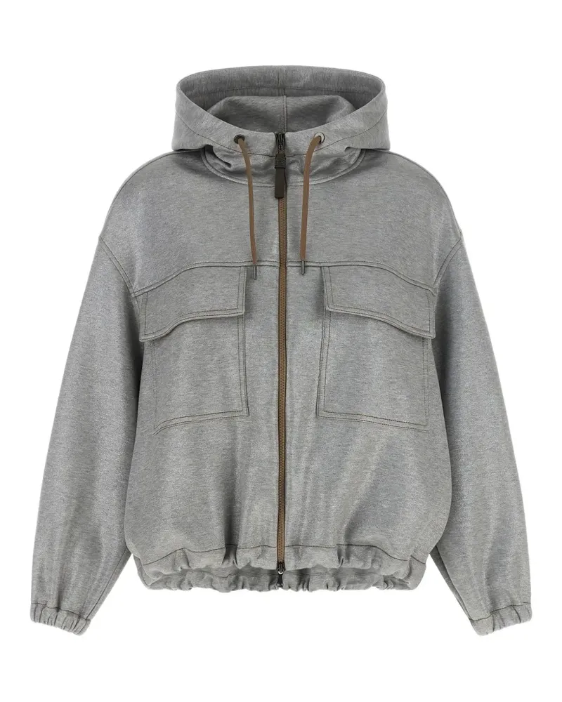 Brunello Cucinelli zip-up bomber jacket - Grau Grau
