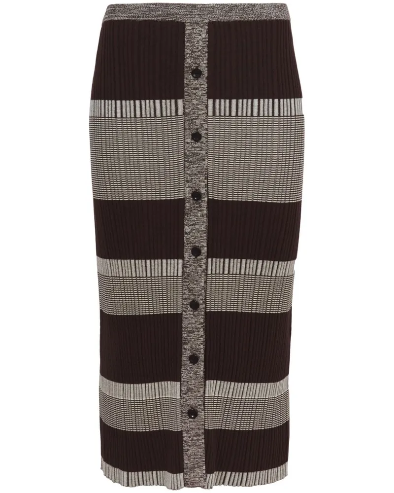 Proenza Schouler Gestreifter Midirock - Braun Braun