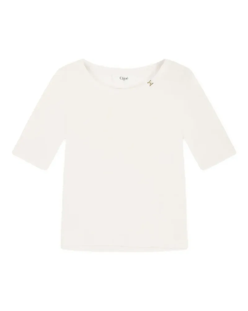 Chloé T-Shirt mit U-Boot-Ausschnitt - Weiß Weiß