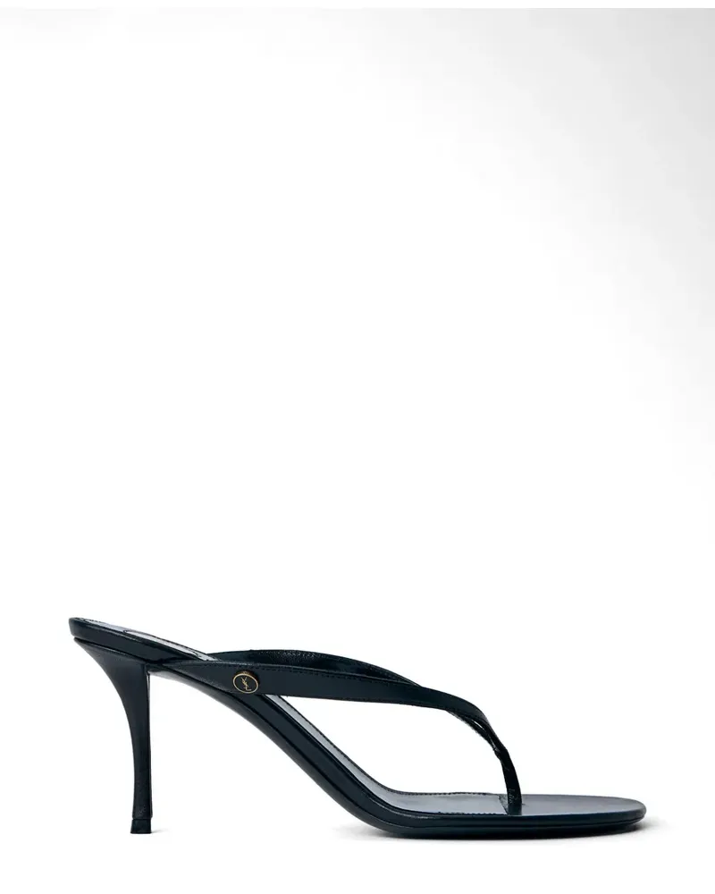 Saint Laurent thong strap heeled mules - Schwarz Schwarz