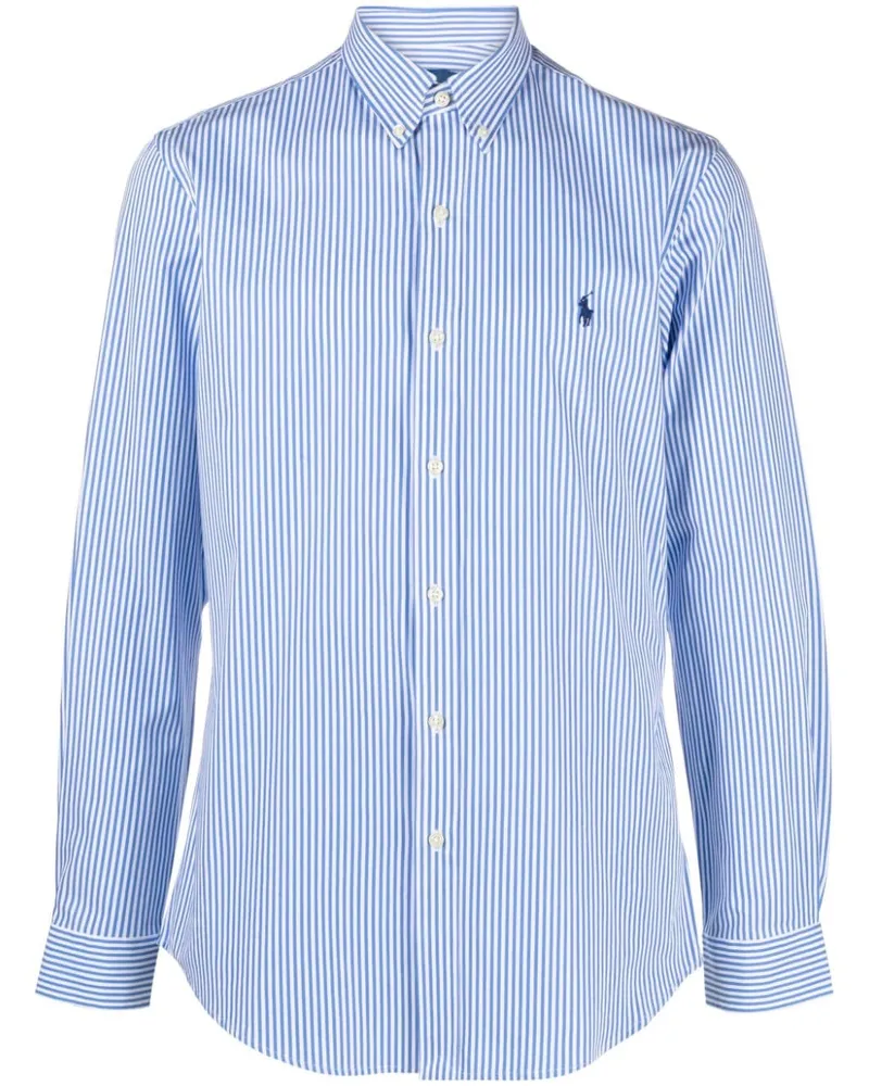 Ralph Lauren Gestreiftes Hemd mit Logo-Stickerei - Blau Blau