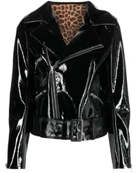 Philipp Plein Jacke aus Faux-Leder mit Glanzoptik Schwarz