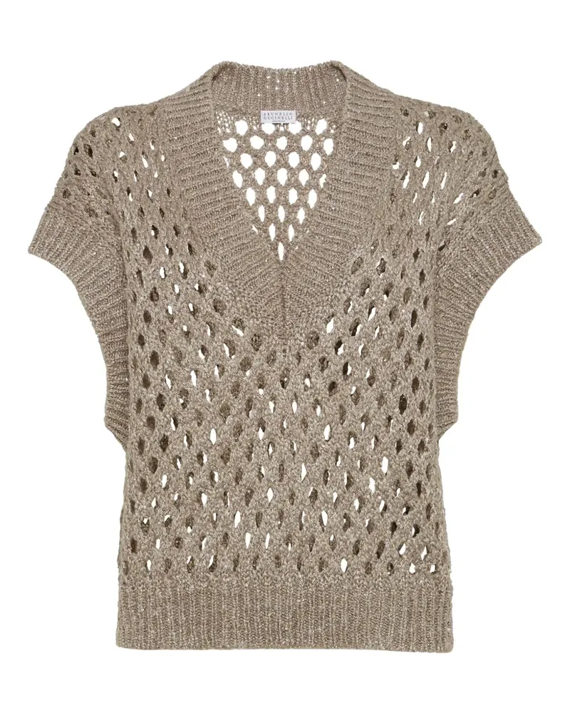 Brunello Cucinelli Gestricktes Top - Nude Nude