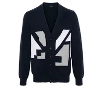 Intarsien-Cardigan aus Kaschmir - Blau