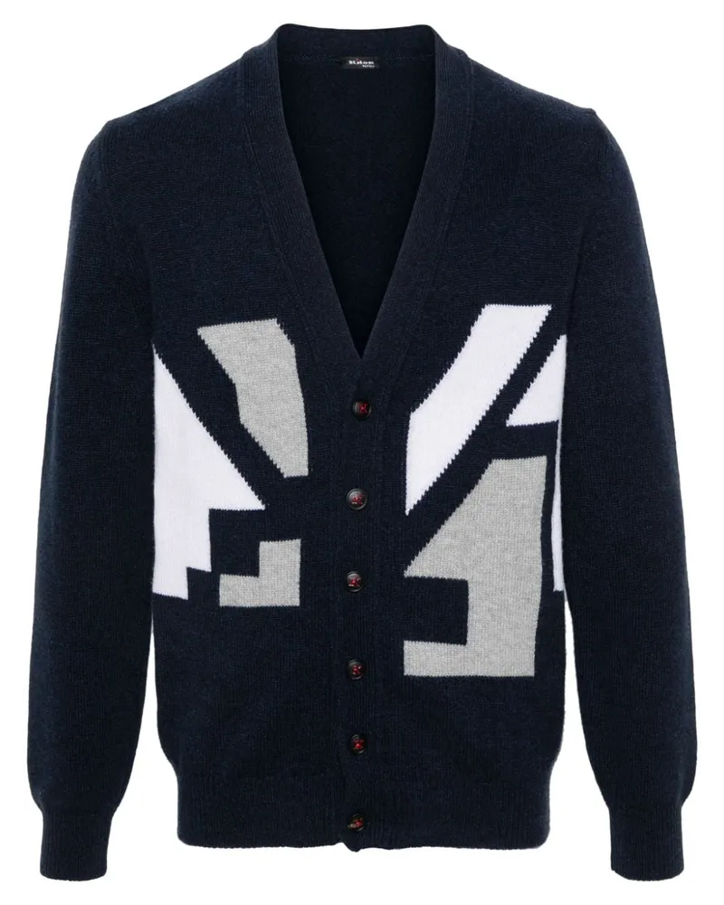 Kiton Intarsien-Cardigan aus Kaschmir - Blau Blau