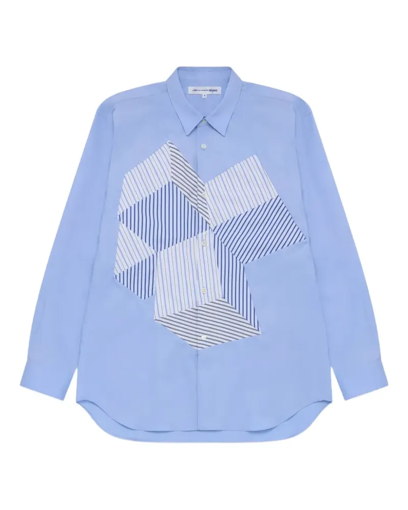 Comme des Garçons striped-detail shirt - Blau Blau