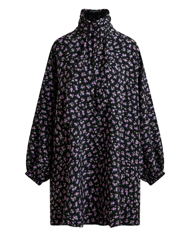 Essentiel Midikleid mit Print - Schwarz Schwarz