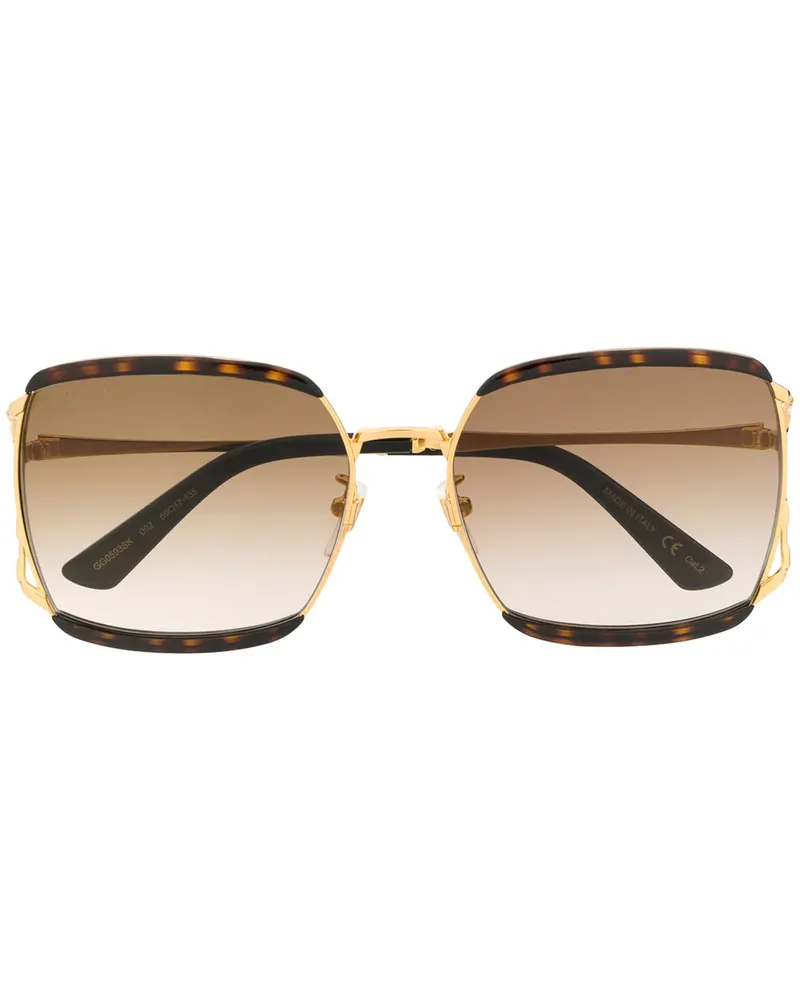 Gucci Eckige Sonnenbrille - Braun Braun