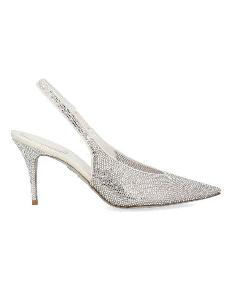 René Caovilla Jinny crystal-embellished slingback pumps - Silber Silber