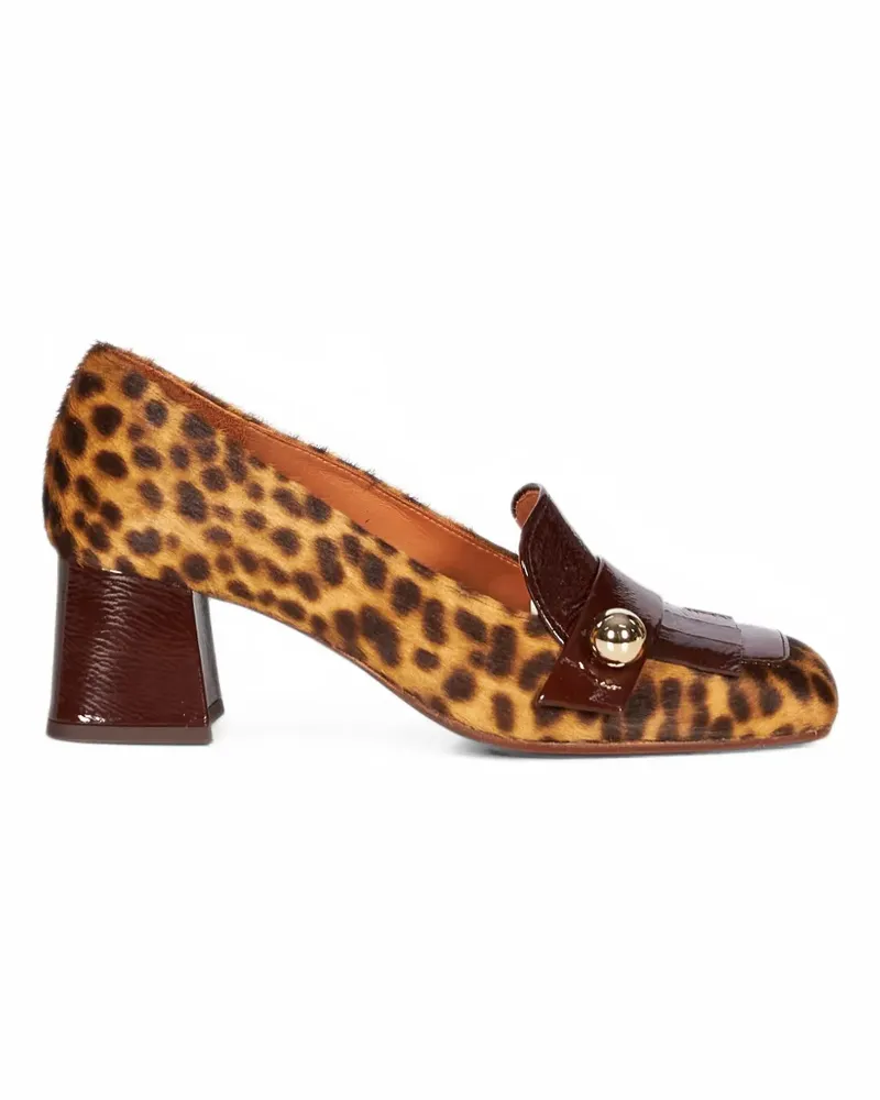 Chie Mihara Volteo Pumps aus Lackleder mit Leopardenprint - Braun Braun