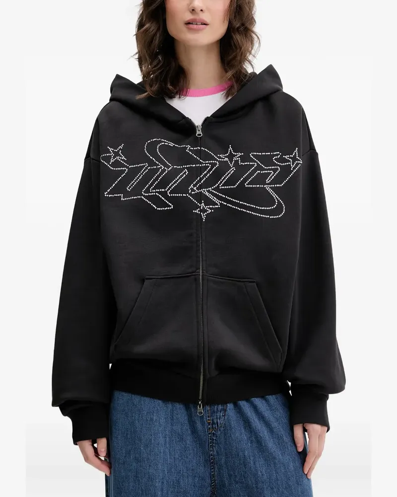 Vans rhinestone-embellished zip-up hoodie - Schwarz Schwarz