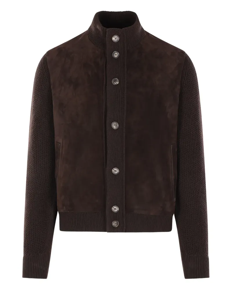 Ermenegildo Zegna Cardigan mit Wildledereinsätzen - Braun Braun
