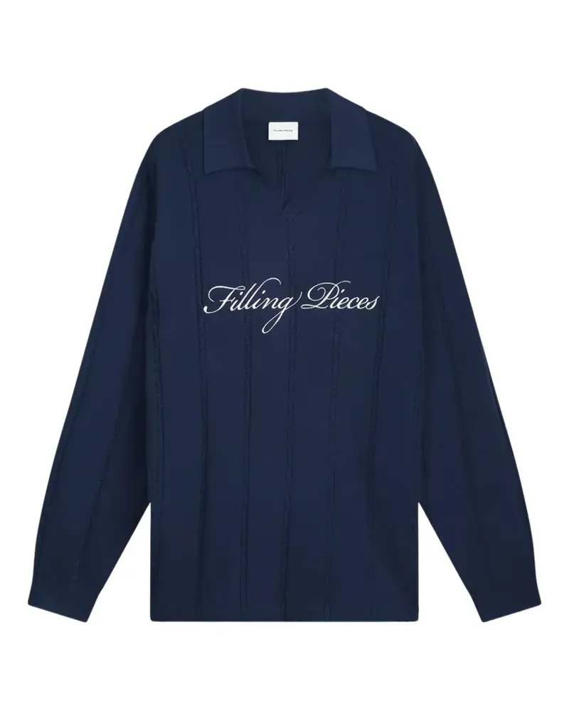 Filling Pieces Gestricktes Football Jersey Poloshirt - Blau Blau