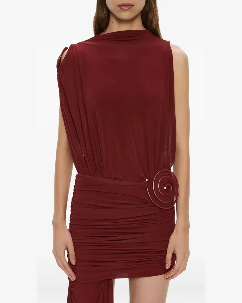 Christopher Esber Aurelia Minikleid mit spiralförmiger Kaskade - Rot Rot