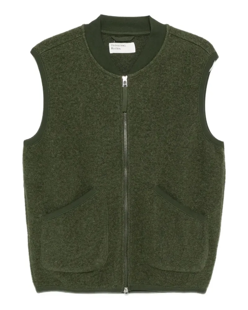 Universal Works pleated wool gilet - Grün Grün