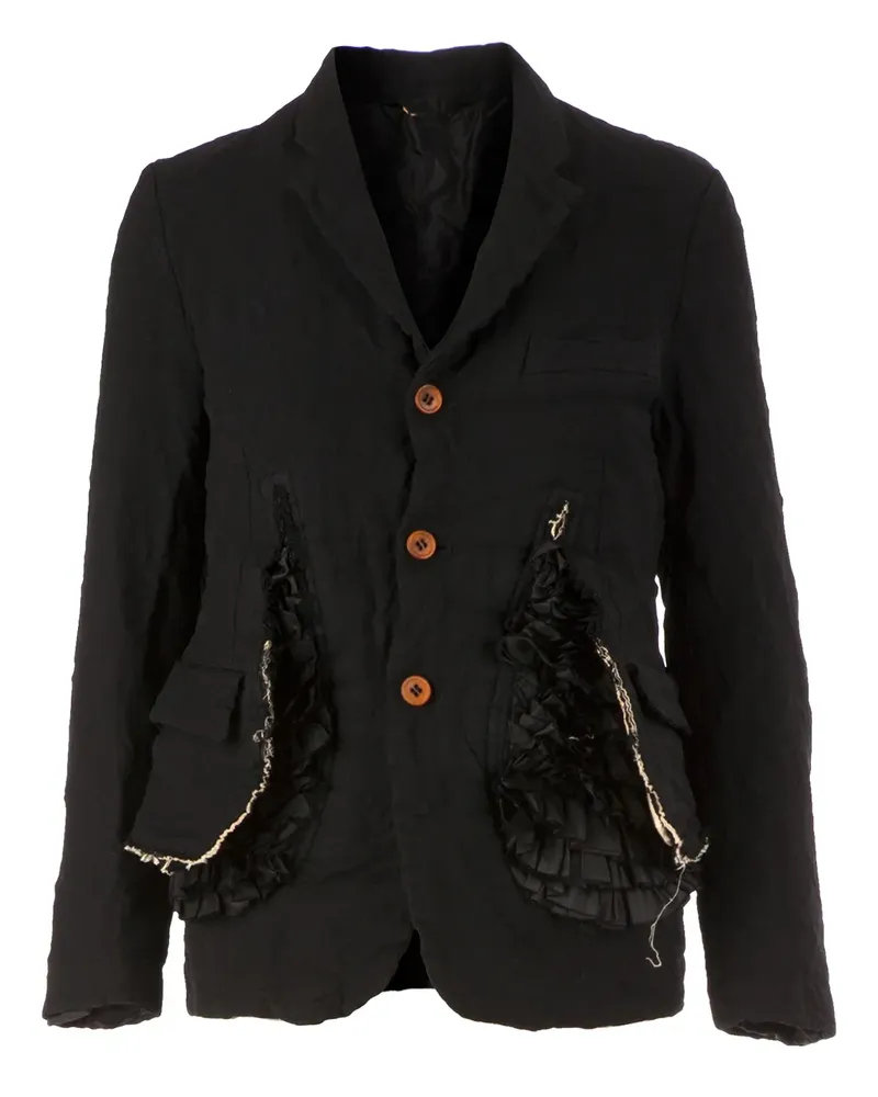 Comme des Garçons ruffle detailed jacket - Schwarz Schwarz