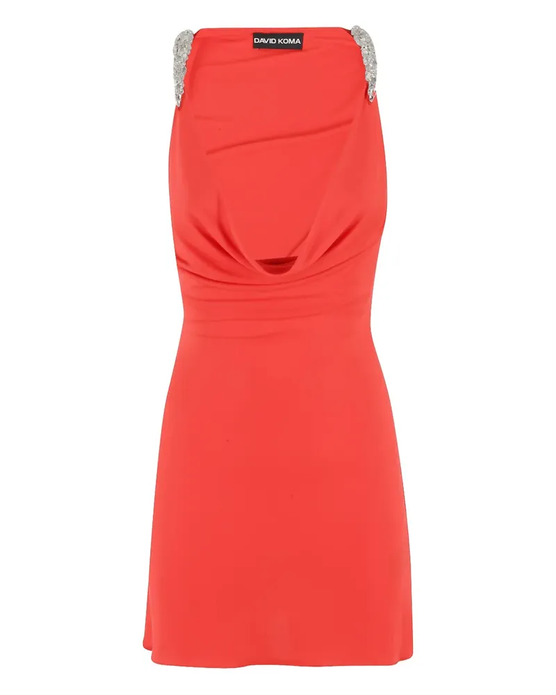 David Koma Midikleid mit drapiertem Ausschnitt - Orange Orange