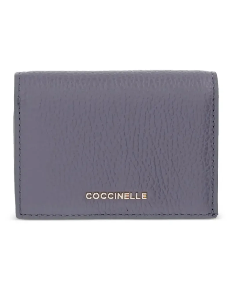 Coccinelle Kleines Metallic Portemonnaie aus gekörntem Leder - Violett Violett