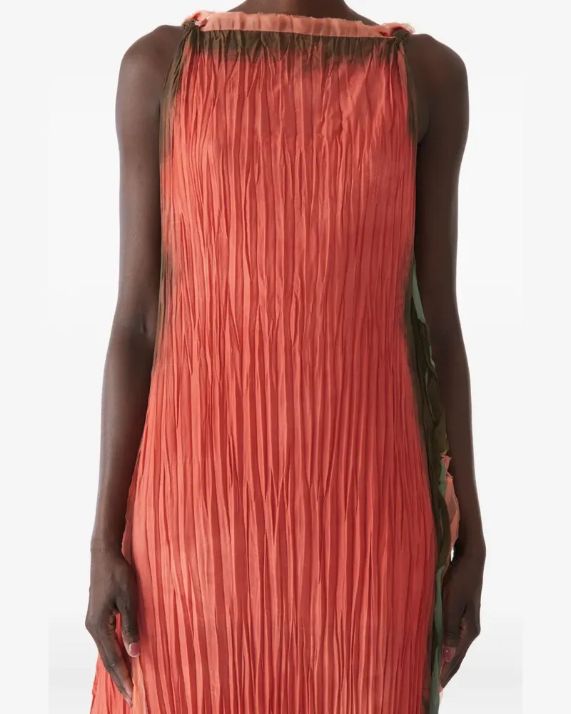 Jason Wu Plissiertes Painted Stripe Maxikleid - Orange Orange