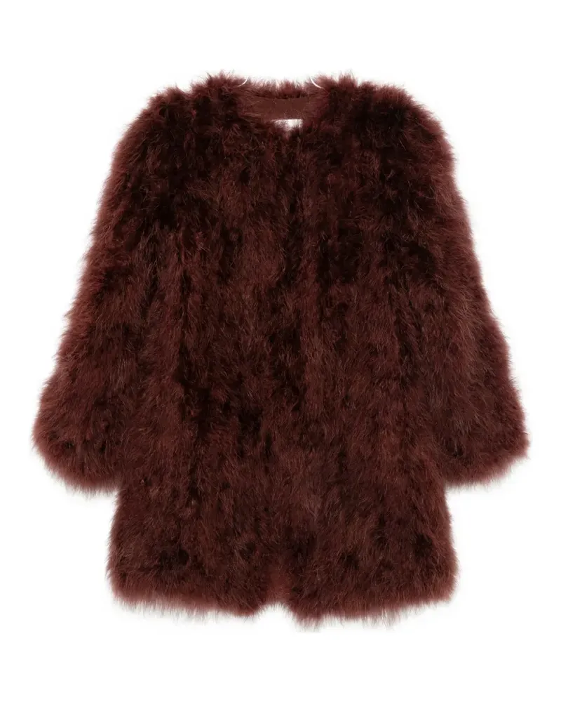 Yves Salomon feather-embellished jacket - Rot Rot