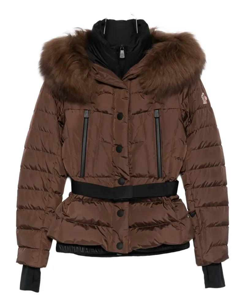 Moncler belted puffer jacket - Braun Braun