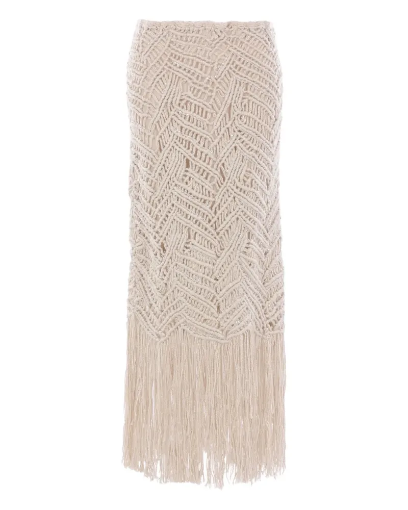 Brunello Cucinelli Gehäkelter Midirock - Nude Nude