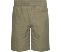 elasticated-waist cotton-linen blend shorts