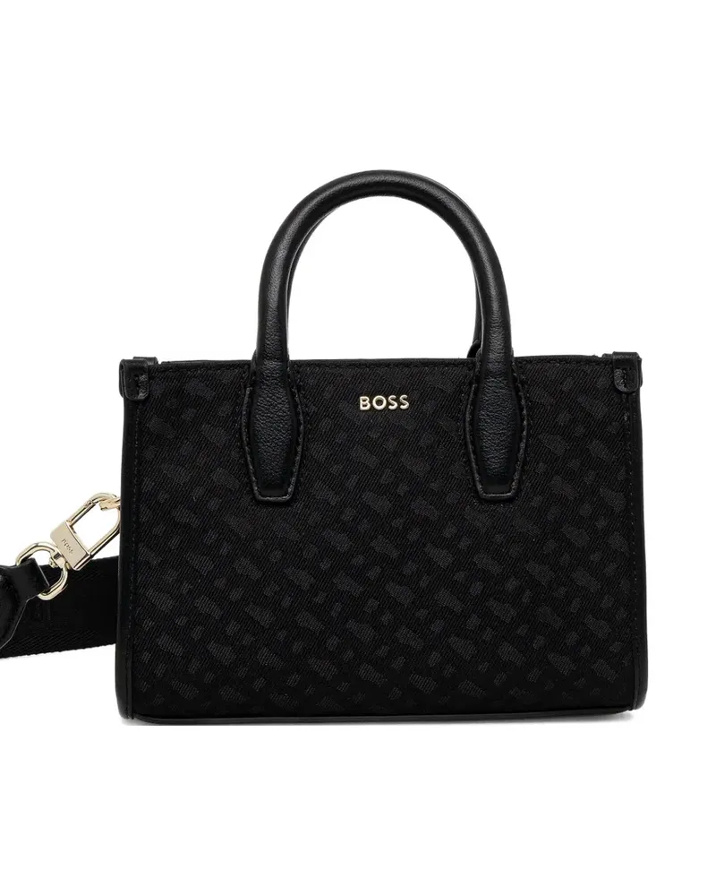 HUGO BOSS logo monogram tote bag - Schwarz Schwarz