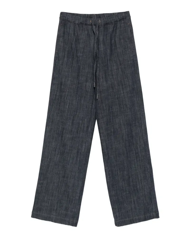 PANICALE Cashmere Weite Hose mit Kordelzug - Blau Blau