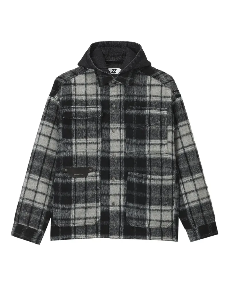 Izzue plaid hooded jacket - Grau Grau