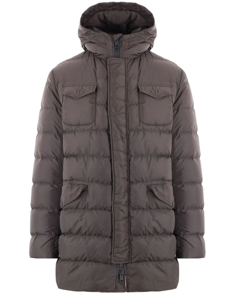 Herno Gefütterter Kapuzenmantel - Grau Grau