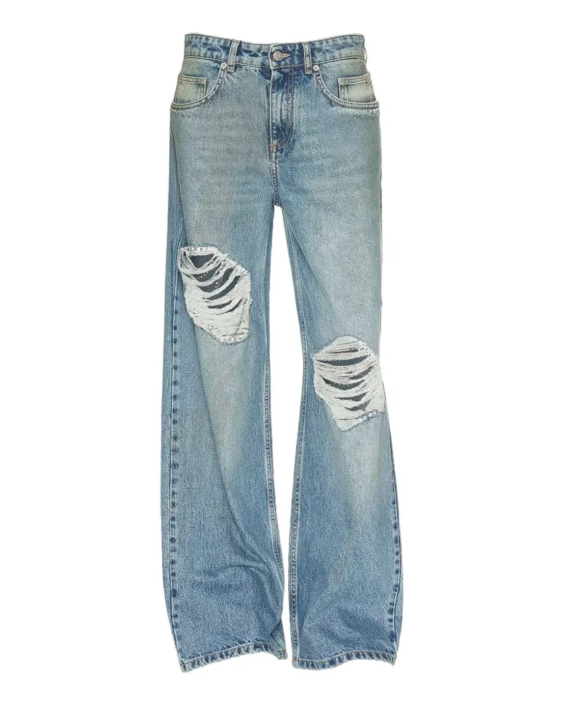 Area Crystal Fray ripped jeans - Blau Blau