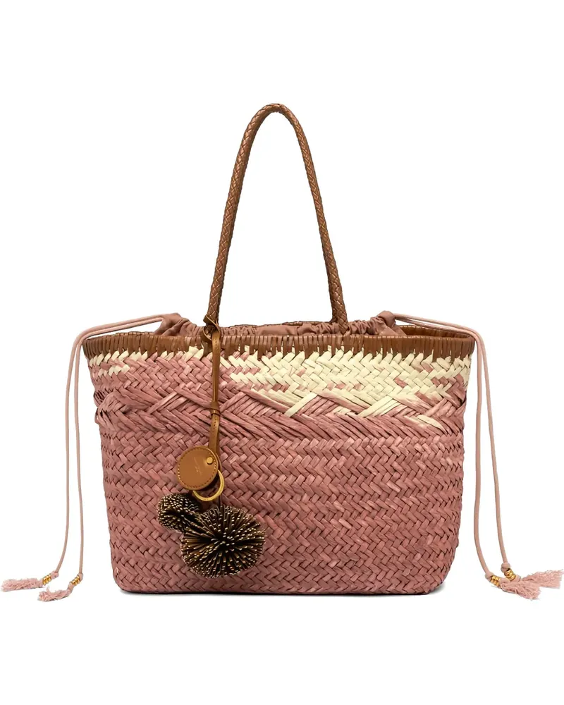 Gianni Chiarini woven leather trim shoulder bag - Rosa Rosa