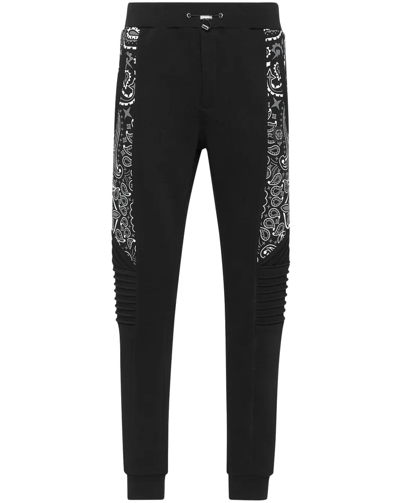 Philipp Plein Jogginghose mit Bandana-Print - Schwarz Schwarz
