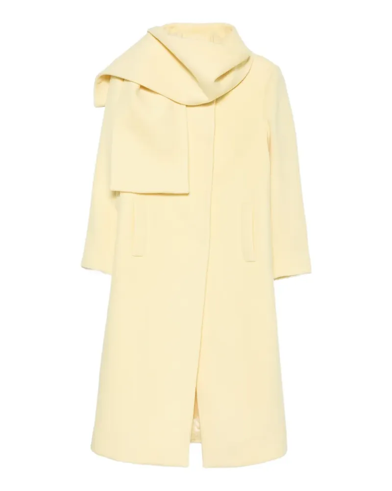 MSGM scarf-detail single-breasted coat - Gelb Gelb