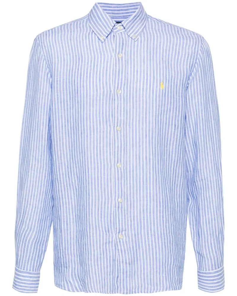 Ralph Lauren Gestreiftes Hemd aus Leinen - Blau Blau