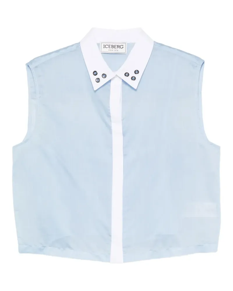 Iceberg eyelet-embellished sleeveless blouse - Blau Blau