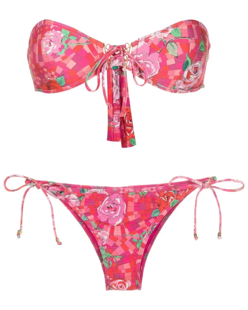 Amir Slama Bikinioberteil mit Print - Rosa Rosa