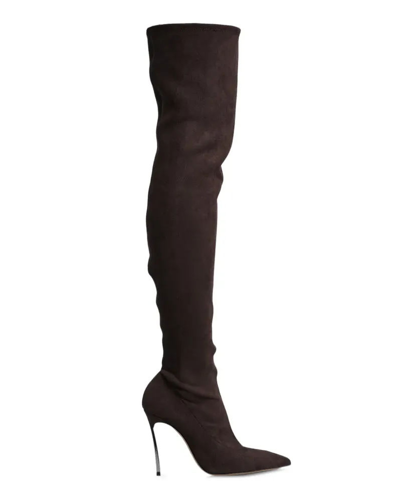 Casadei Balde Overknee-Stiefel mit spitzer Kappe - Braun Braun