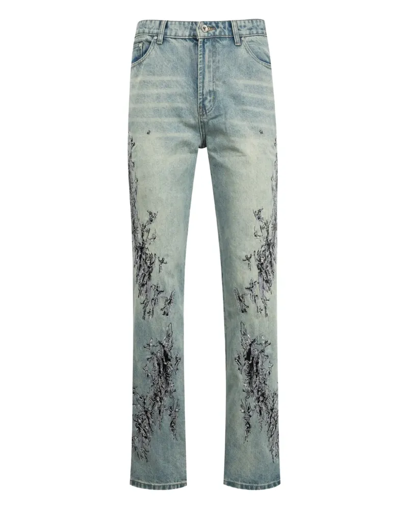 WHO DECIDES WAR Jeans mit Kratzspuren - Blau Blau