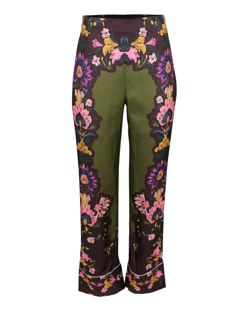 Borgo De Nor Havana Hose mit Blumenprint - Grün Grün